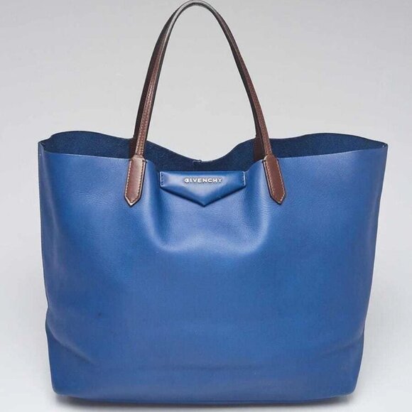 Givenchy Blue/Brown Leather Antigona Large Tote Bag - Picture 3 of 12